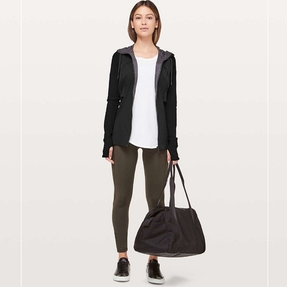 Lululemon Dance Studio Jacket Rib Sleeve, Black/grey, reversible, Size 2 - Picture 2 of 13